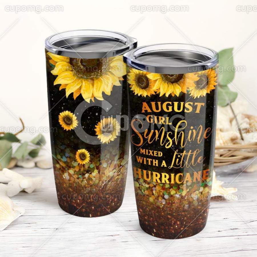 August Girl Sunshine Mixed With Little Hurricane Stainless Steel Insulated Tumbler Cup 20Oz