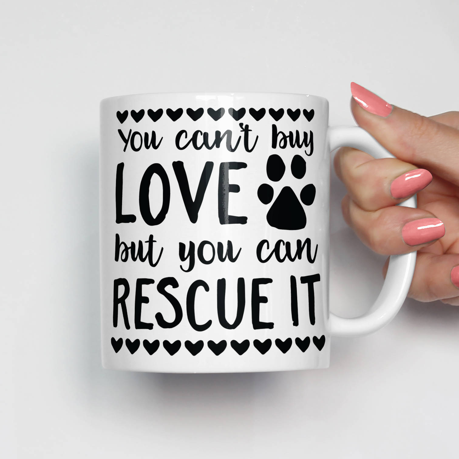 Pet Adoption Mug, Rescue Love Mug, Pet Mug, Adopt Don’t Shop Mug, Pet Gift, Animal Mug, Paw Print Mug, I Love My Pet Mug, Coffee Mug 0160