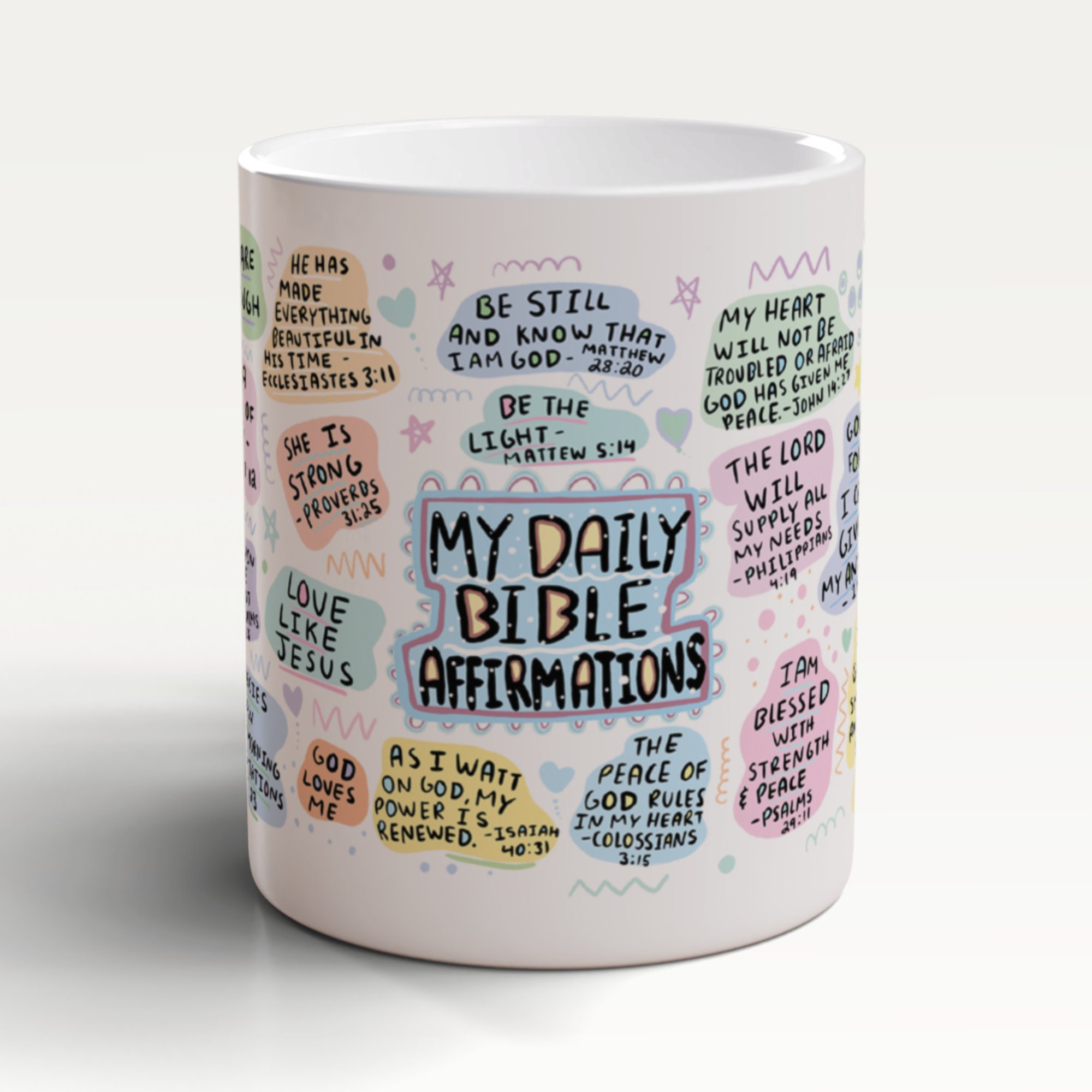 My Daily Bible Affirmation Mug, Bible Verse Mug, Bible Quotes, Christian Mug, Religious Mug, Scripture Mug, Christian Affirmations Mug