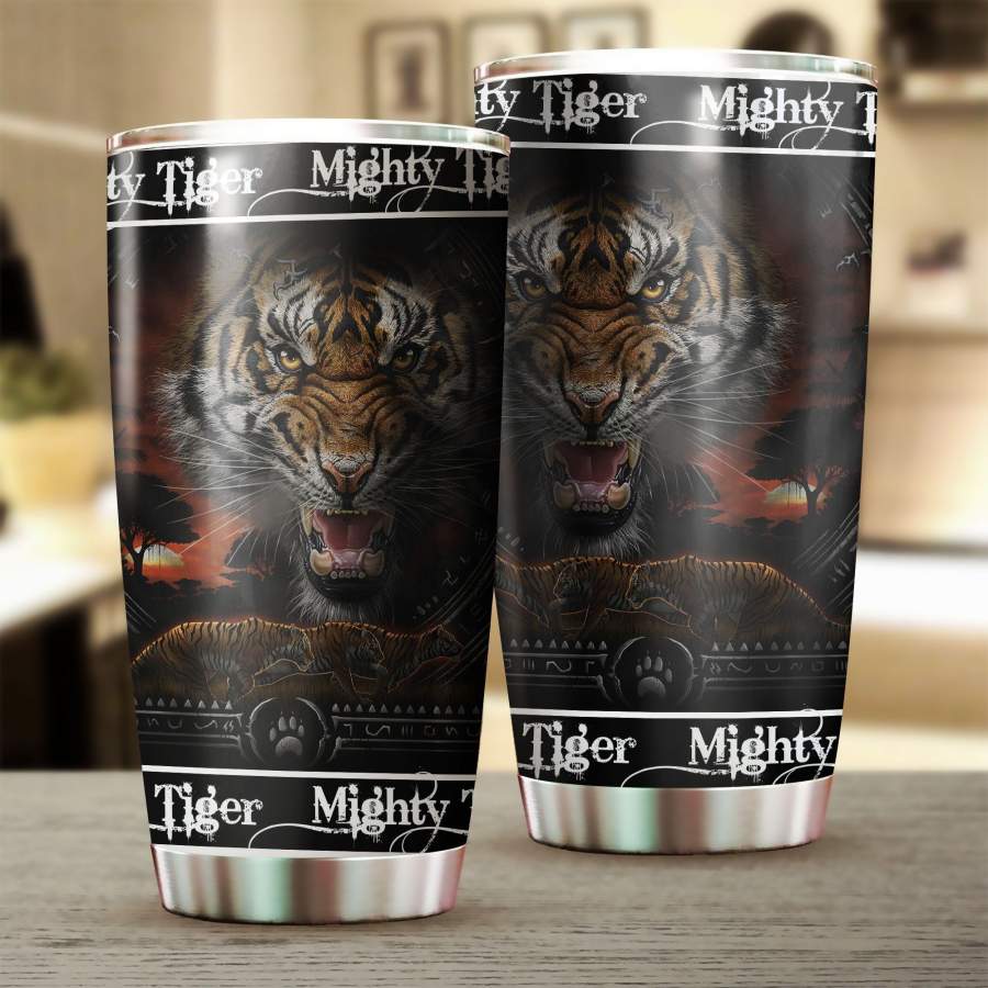 MIGHTY TIGER STAINLESS STEEL TUMBLER | Insulated Steel Tumbler | Stainless Steel Tumbler | Double Wall Insulated Tumbler