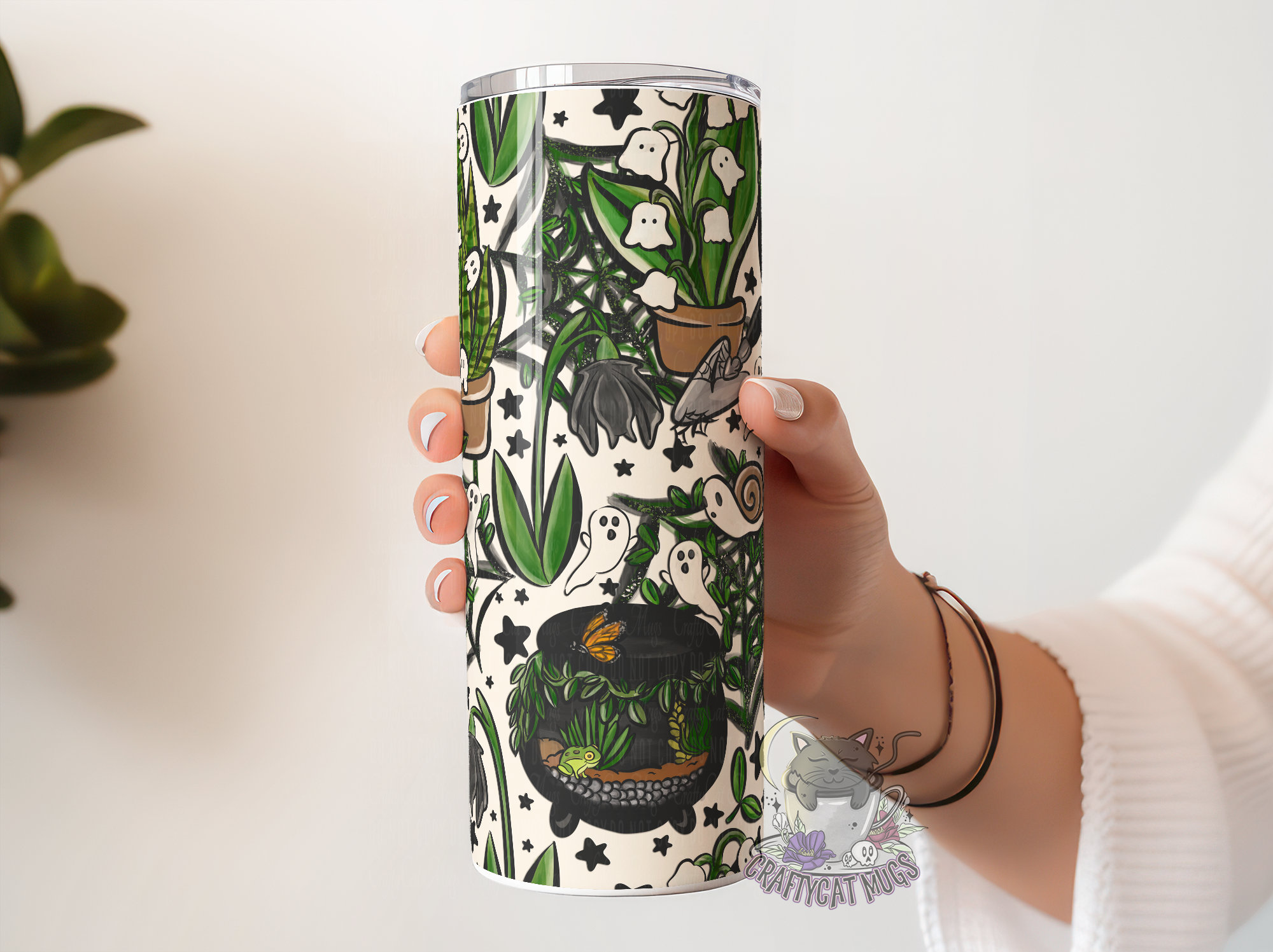 Cottagecore Spooky Tumbler | Spooky Snails and Frogs | Cute Ghost Halloween Tumbler