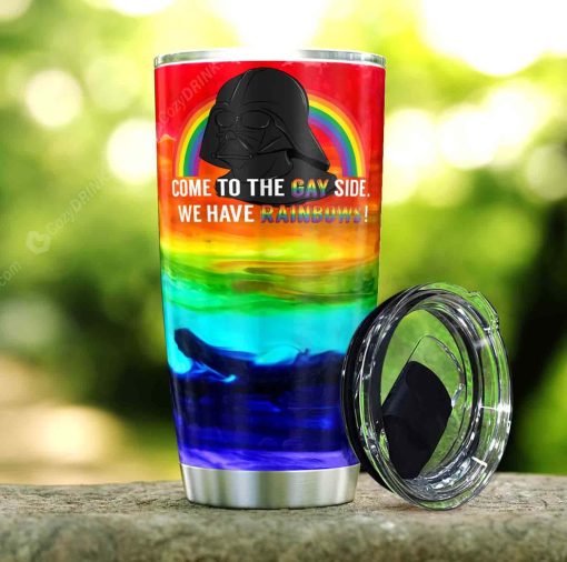 Come To The Gay Side We Have Rainbow Stainless Steel Tumbler