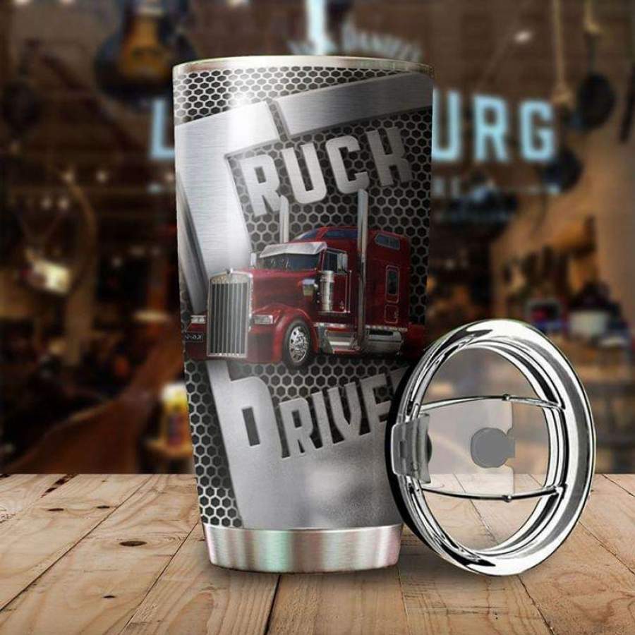 Truck Lovers, Red Truck Driver Stainless Steel Tumbler 20oz