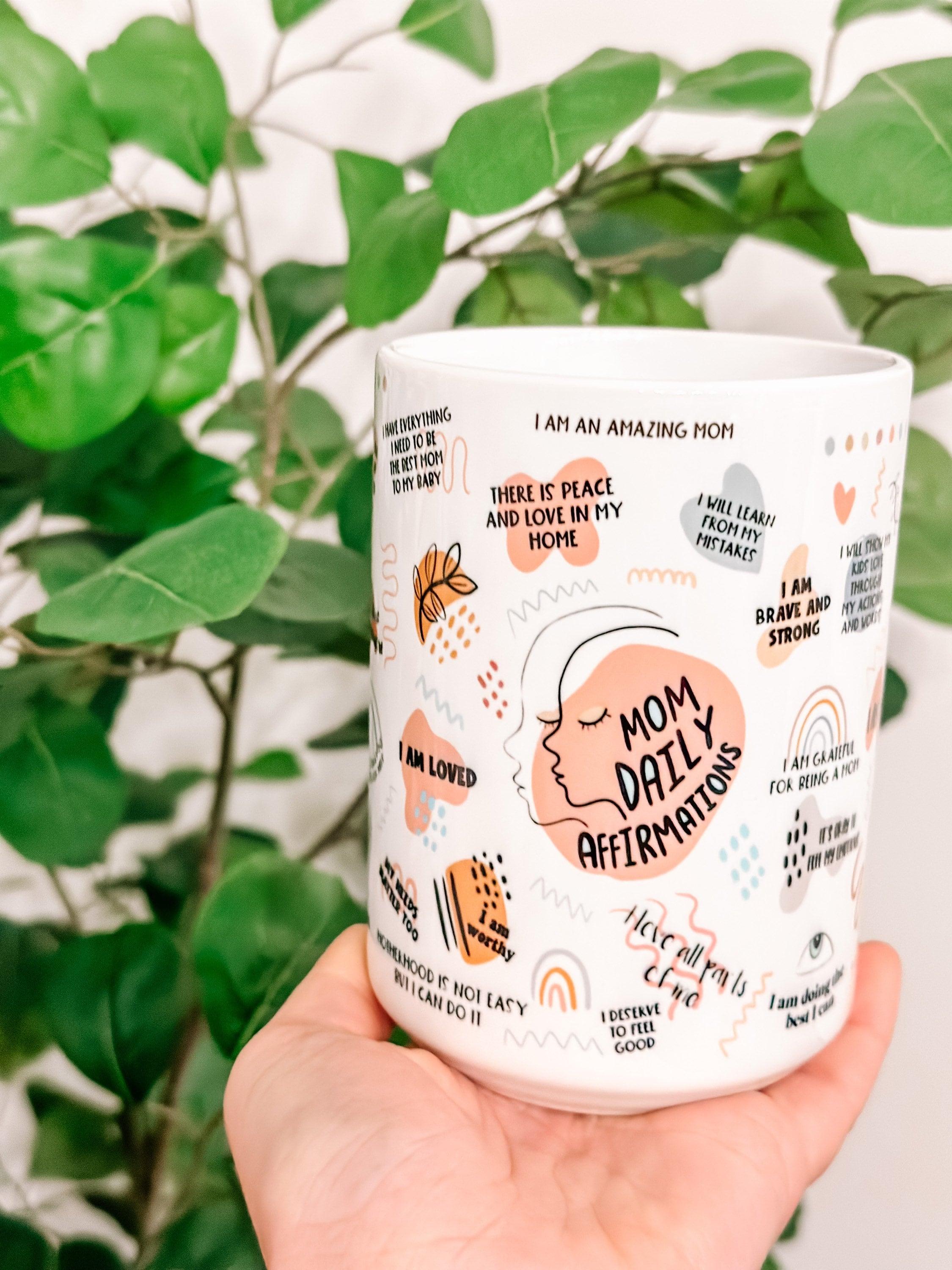 Mom Daily Affirmation mug, 15oz  Daily affirmations mug , gift for her, best friend tumbler, Mental health awareness,Mothers Day gift