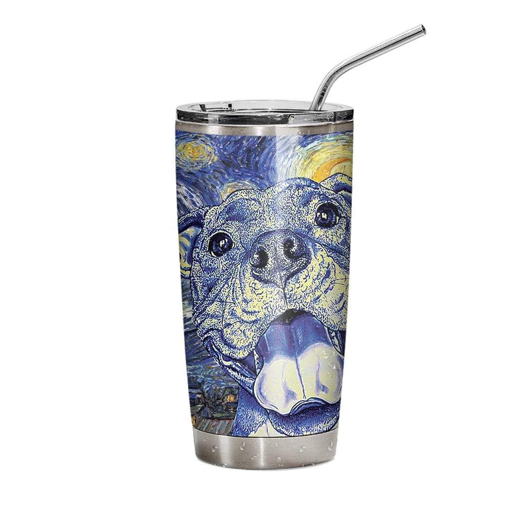 Gearhuman 3D Dog Glitter Custom Design Vacuum Insulated Tumbler