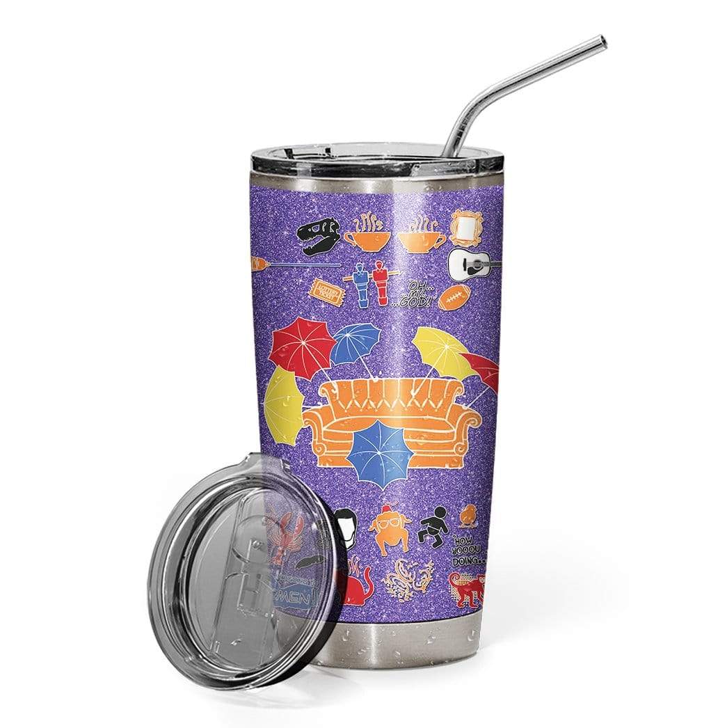 3D Friends Glitter Custom Name Design Vacuum Insulated Tumbler