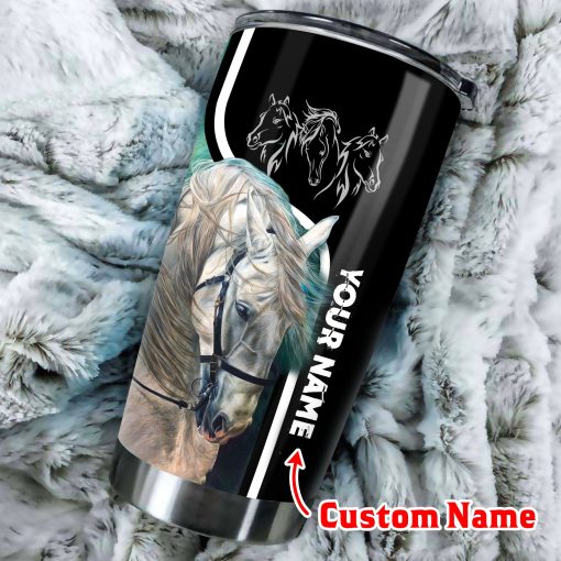 Personalized Your Name Love Horse Stainless Steel Tumbler, Dad Day Gifts, Gift Ideas For Sister, Gift For Boyfriend, Gift For Husband