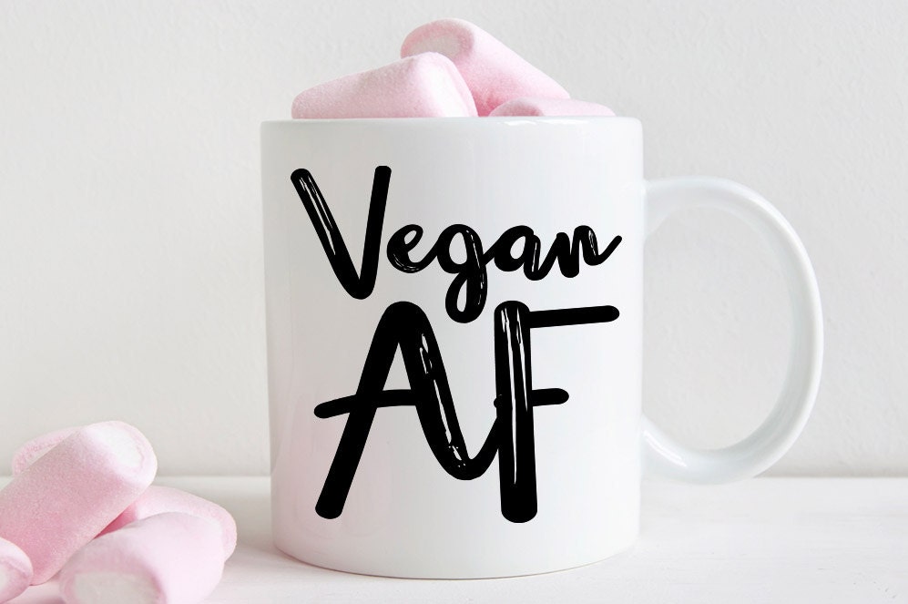 Vegan AF coffee mug, vegan gift (M368)