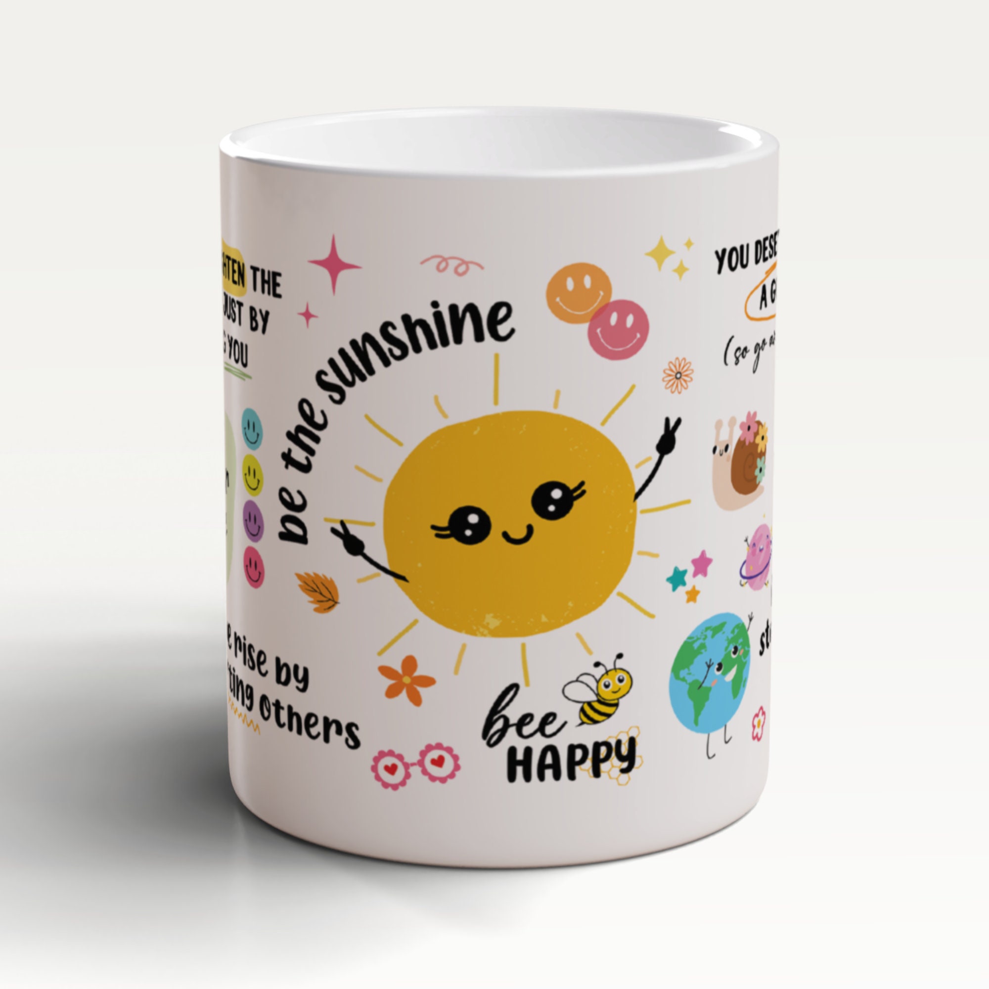 Be The Sunshine Mug, Bee Happy Mug, Positivity Mug, Mindfulness Mug