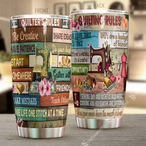 Quilters Rules Tumbler, Mom Christmas Gifts, Birthday Gift For Girlfriend, Gift For Sister, Dad Day Gifts, Gift For Boyfriend, Gift For Husband