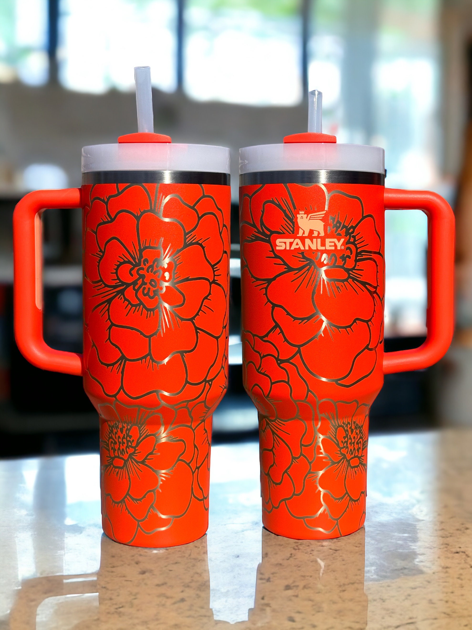 40oz Marigolds Engraved Tumbler