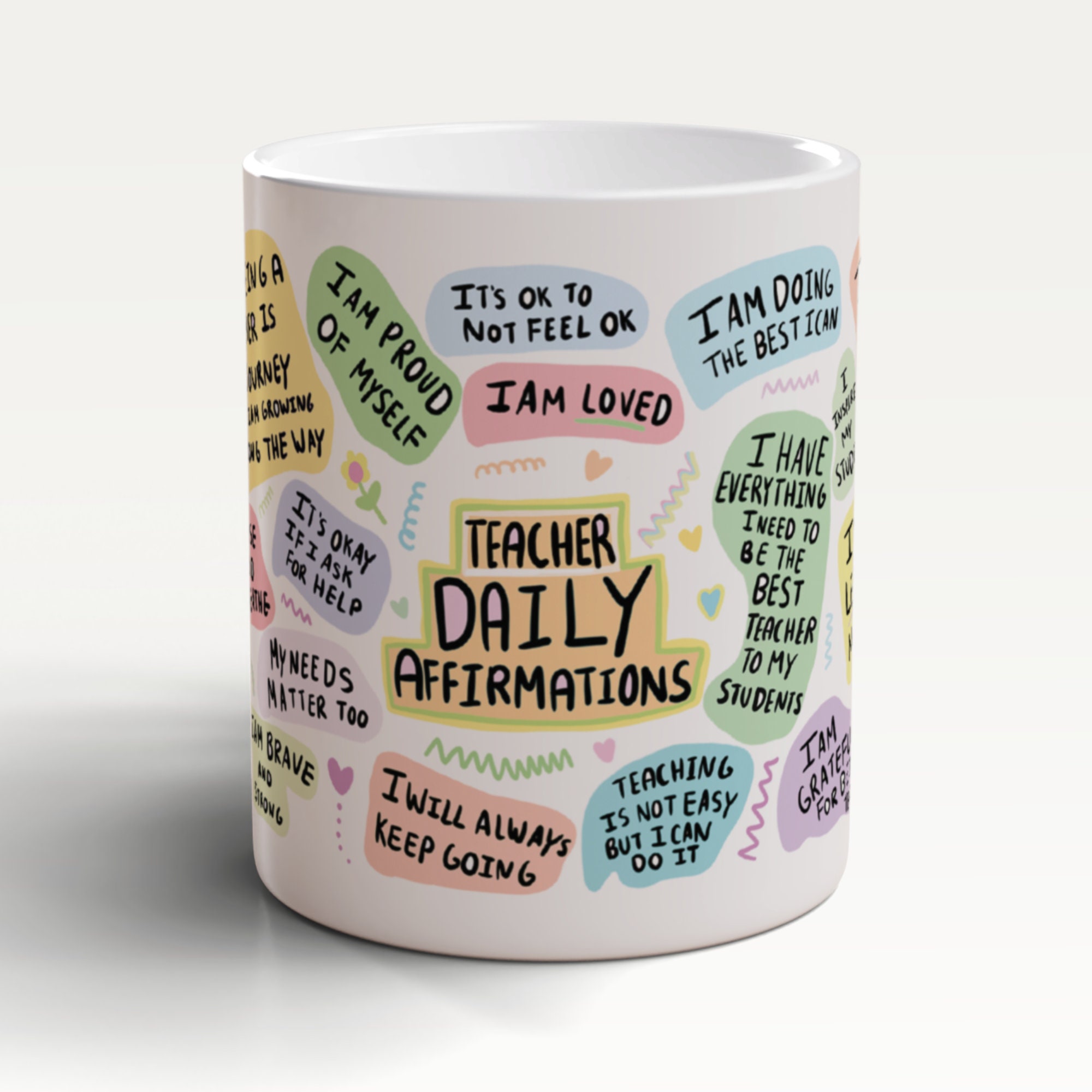 Teacher Mug Gift, Daily Affirmations Mug, Teacher Mug, Present For Teacher, End Of School Year UK, Thank You Gift Teacher, End Of Term Gift