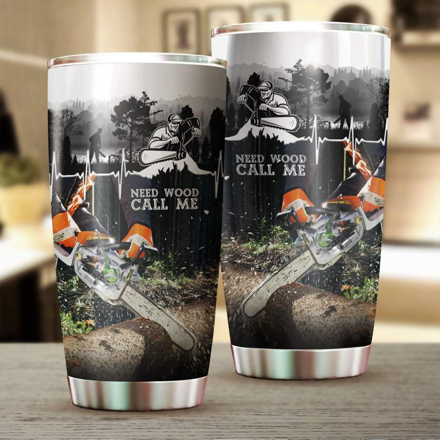 Need Wood Call Me Stainless Steel Tumbler