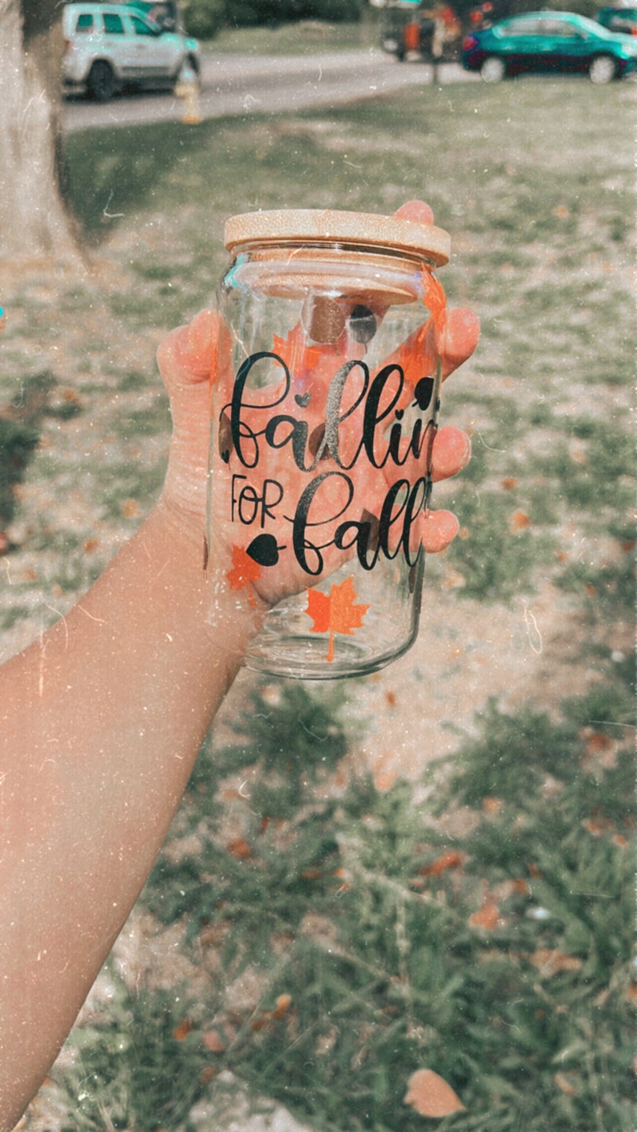 Fall Glass Cup 16onz tumbler