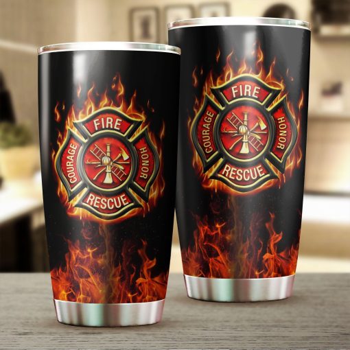 Firefighter Logo Stainless Steel Tumbler, Gift For Sister, Birthday Gift For Wife, Good Gifts For Mom, Mother’S Day Gifts, Father’S Day Gifts