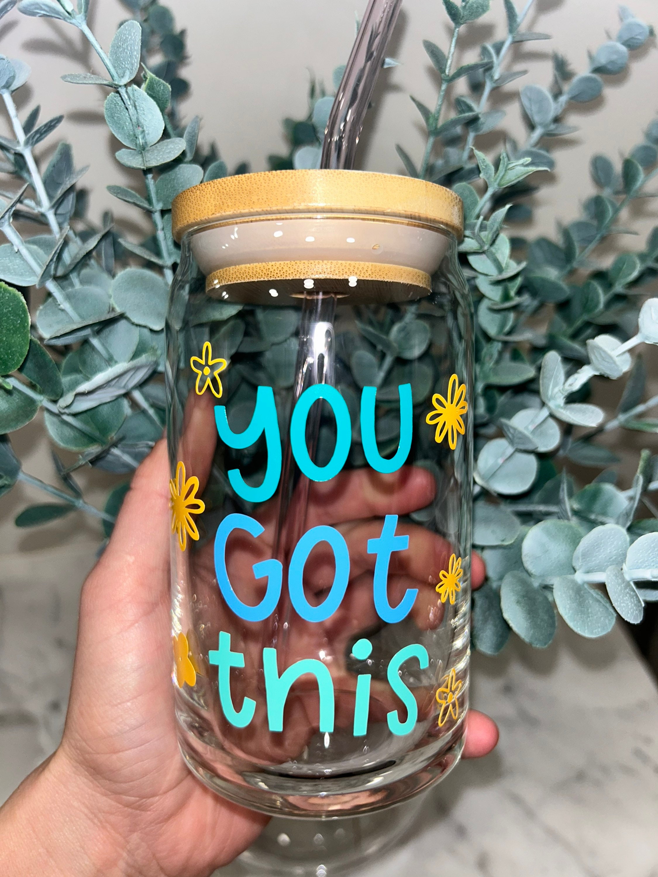 You Got This Beer Can Glass, Mental Health Beer Can Glass