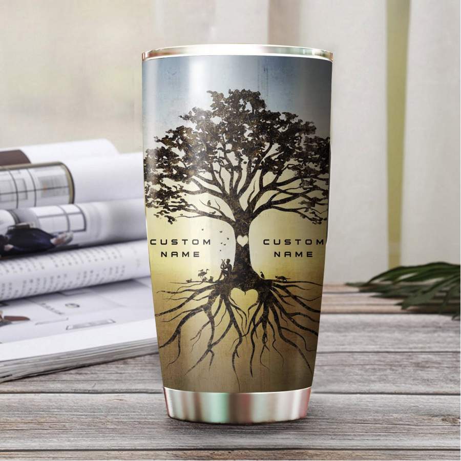 Personalized Your Name Family Roots Stainless Steel Tumbler