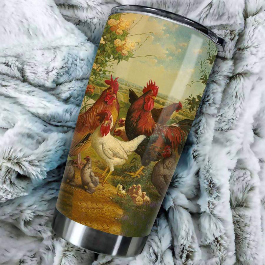 Beautiful Rooster Stainless Steel Tumbler