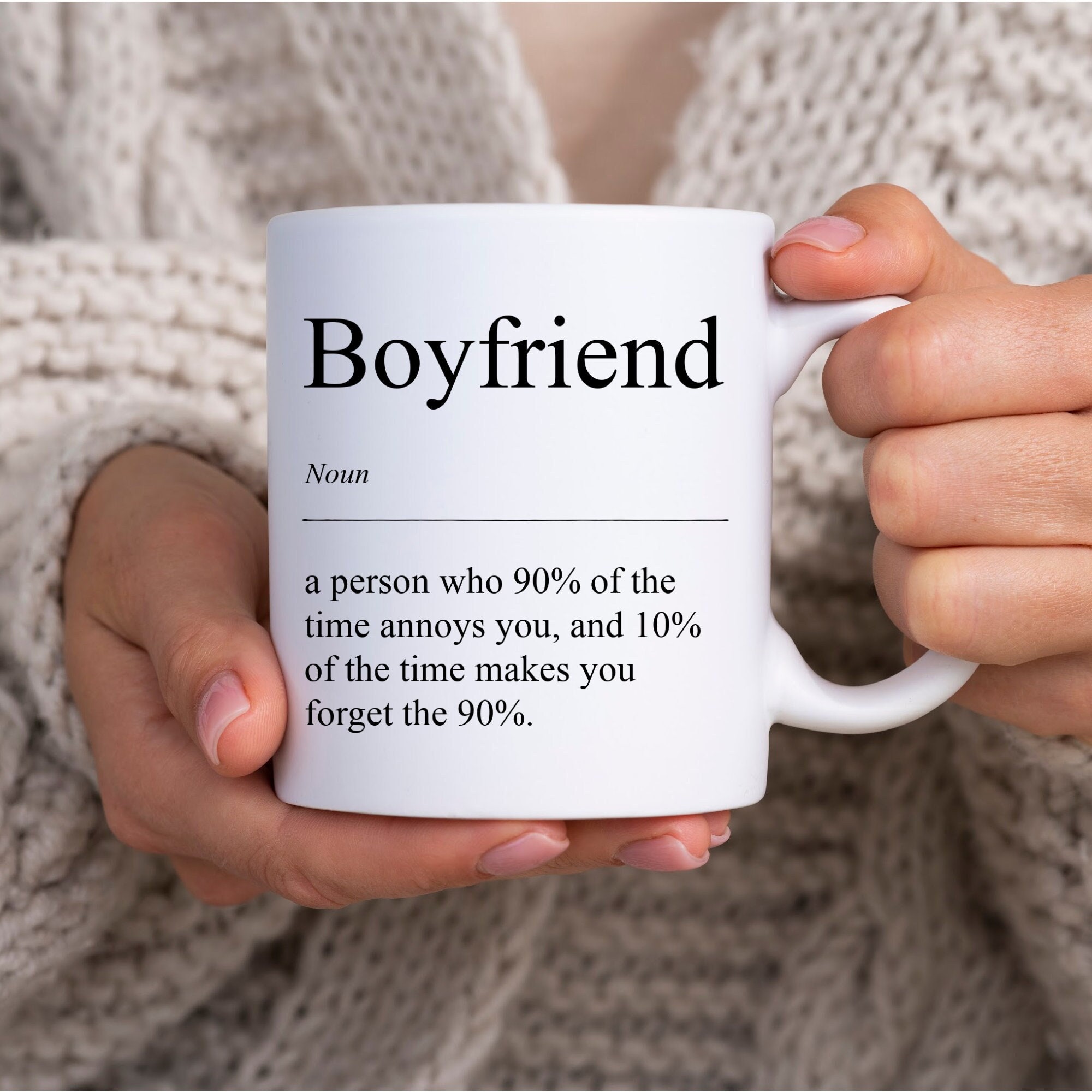 Personalized Boyfriend Definition Mug, Funny Boyfriend Gifts, Boyfriend Mug, Anniversary and Valentine’s Gift for Boyfriend