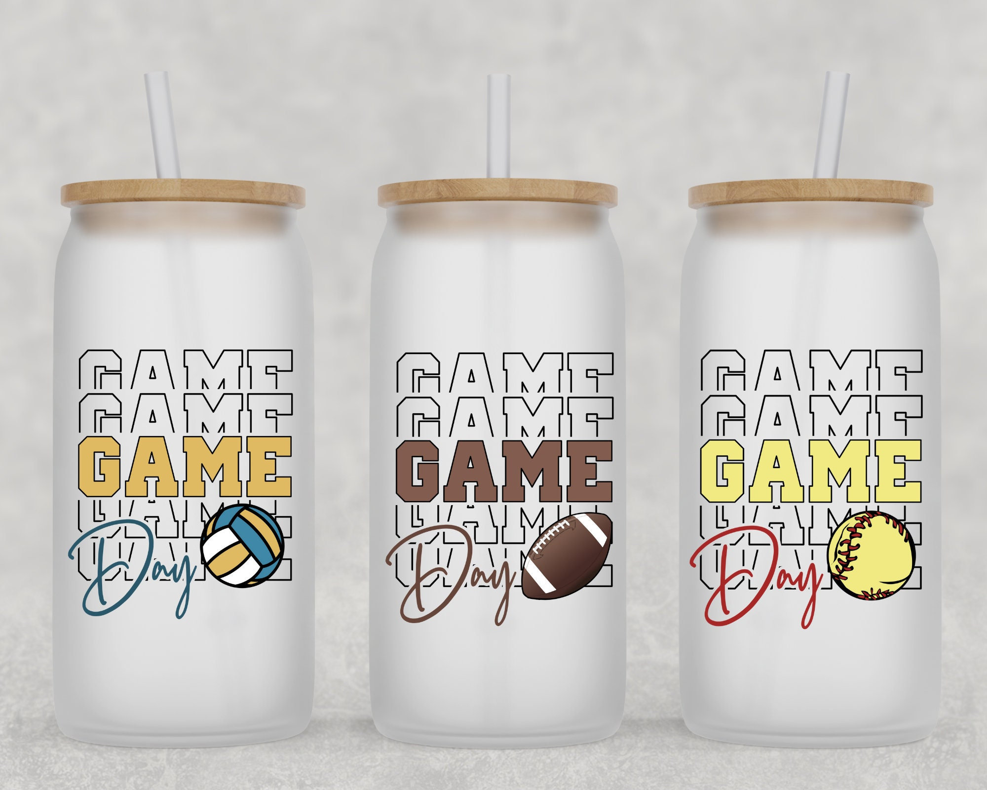 Volleyball Beer Can Glass | Football Beer Can Glass | Softball Beer Can Glass | Game Day Mug | Gift for Sports Fan | Iced Coffee Cup