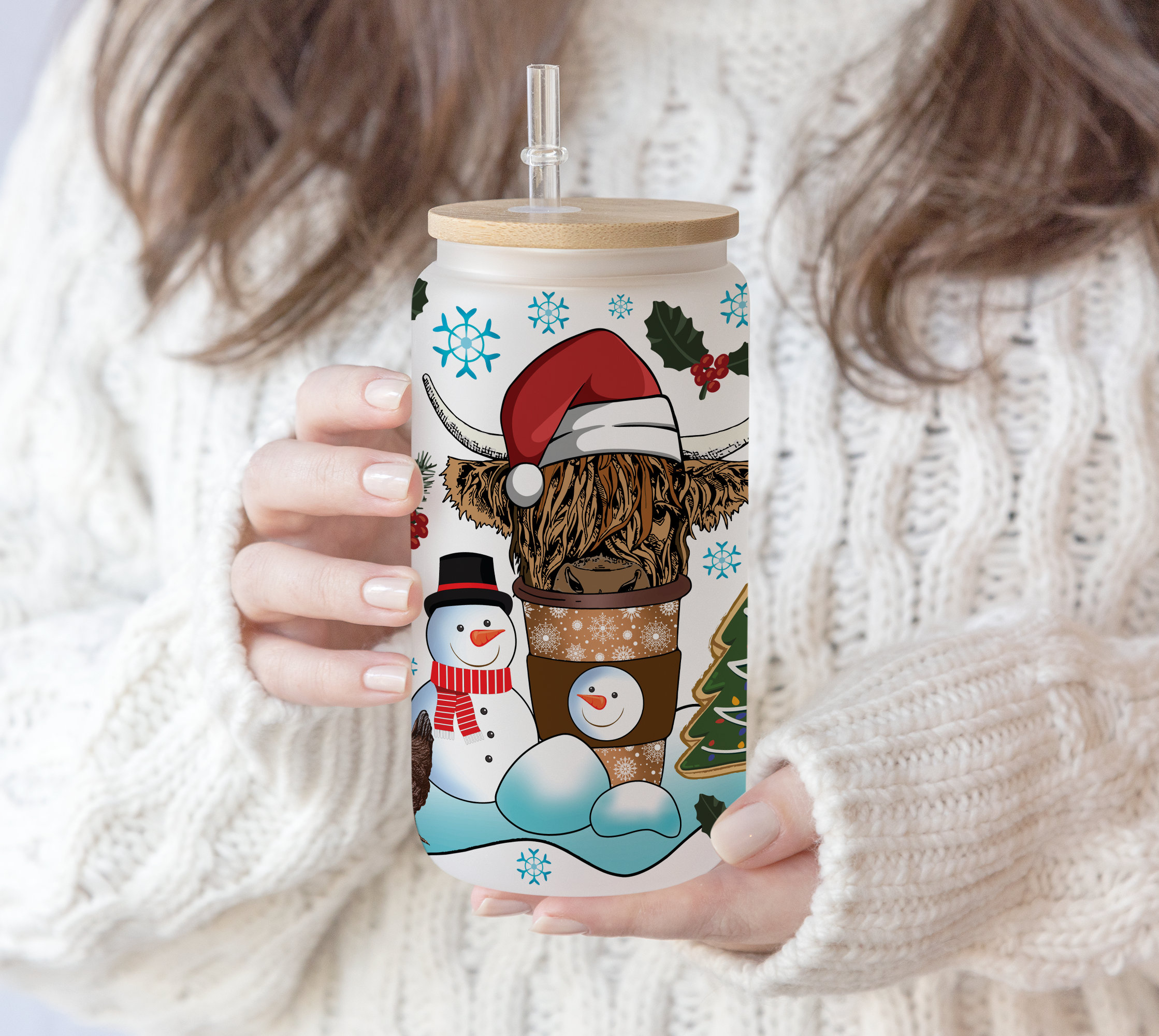 2 Files 16 oz Libbey Beer Glass Can Hand drawn Farm Animals Coffee Christmas Mom coffee lover Dog Christmas tree Coffee Pen wrap Png