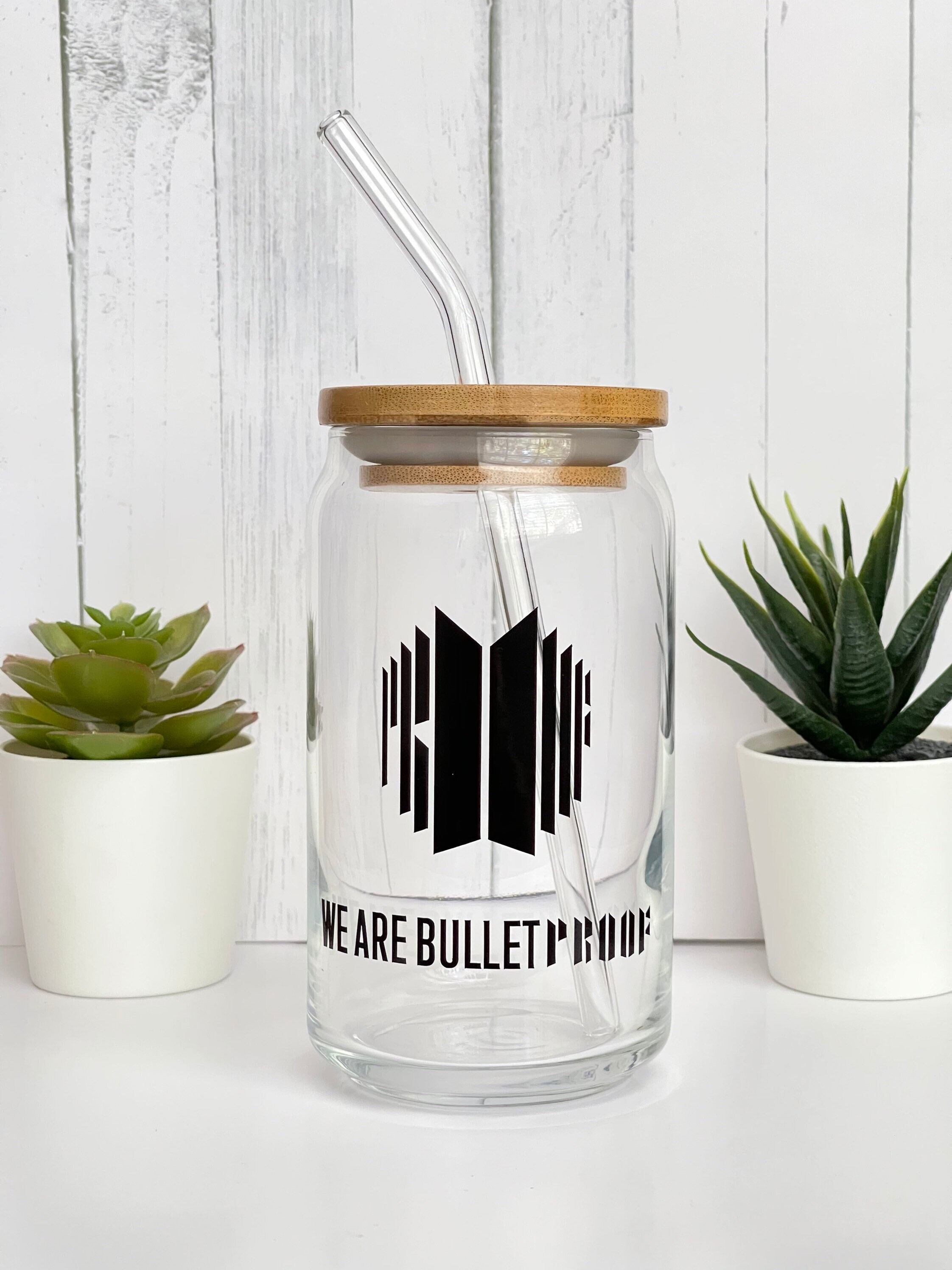 We Are Bulletproof Glass Can | Bangtan | BTS | KPOP | BTS Bulletproof | Beer Glass Can | BT21 | Bts cup | Bts merch | Bangtan merch