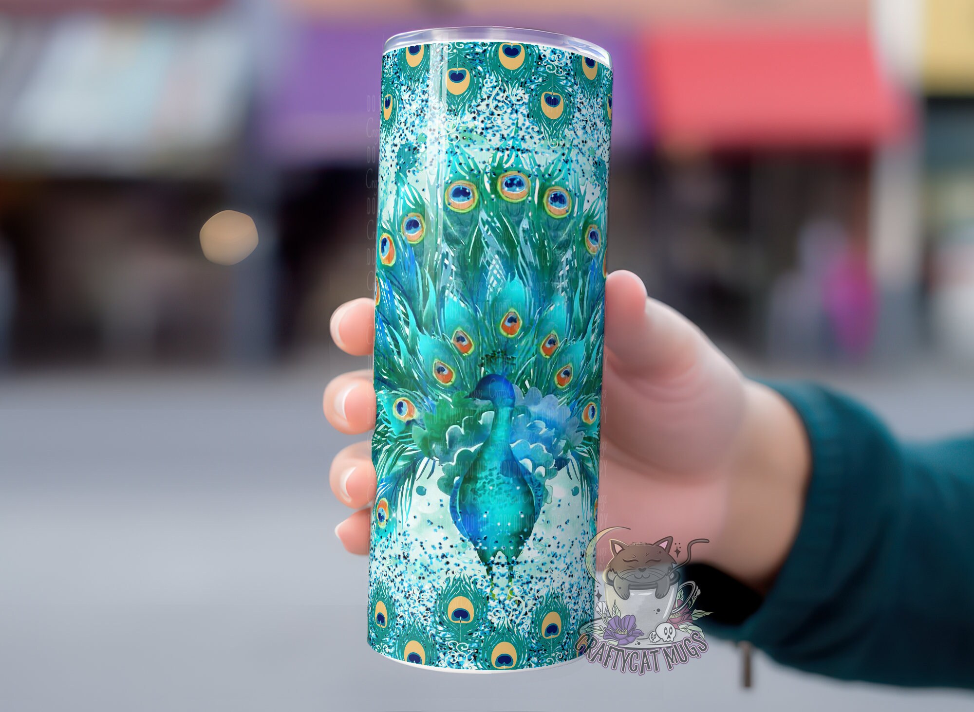 Peacock Tumbler | Peacock Cup | Floral Peacock Travel Tumbler