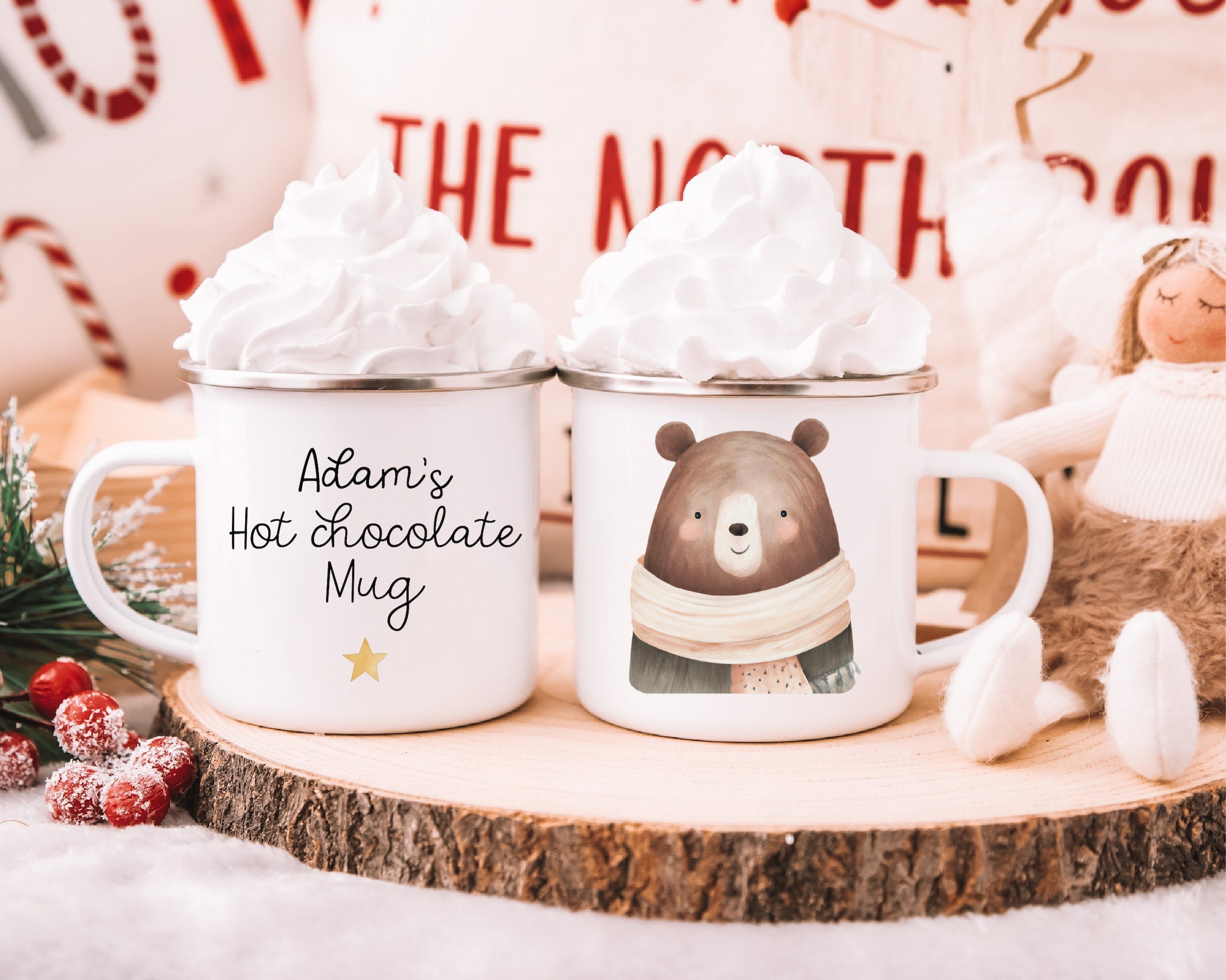 Kids Hot Chocolate Mug, Personalized Mug for kids, Holiday gift for kids, Kids Gift, Kids Christmas Mug, Secret Santa gift, Stocking stuffer