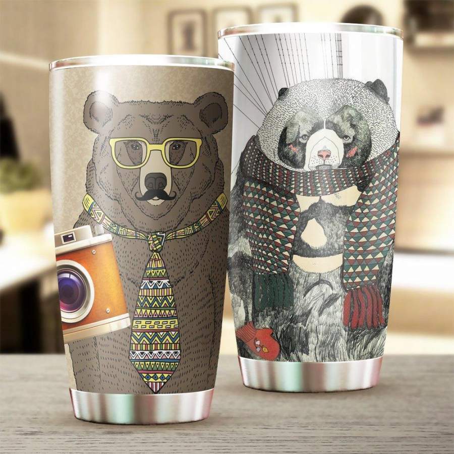 Stainless Steel Tumbler Bear I Love Bear 20 Oz Fathers Day Gift, Mothers Day Gift