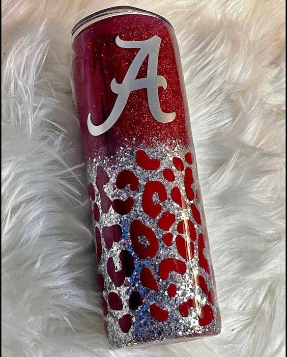 Alabama Bama Cheetah Leopard Glitter Tumbler