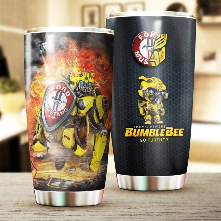 [Stainless Steel Tumbler 20 Oz] FORD MUSTANG Bumble Bee Stainless Steel Tumbler, Bumble Bee Steel Mug Father Day gift, Mother Day gift