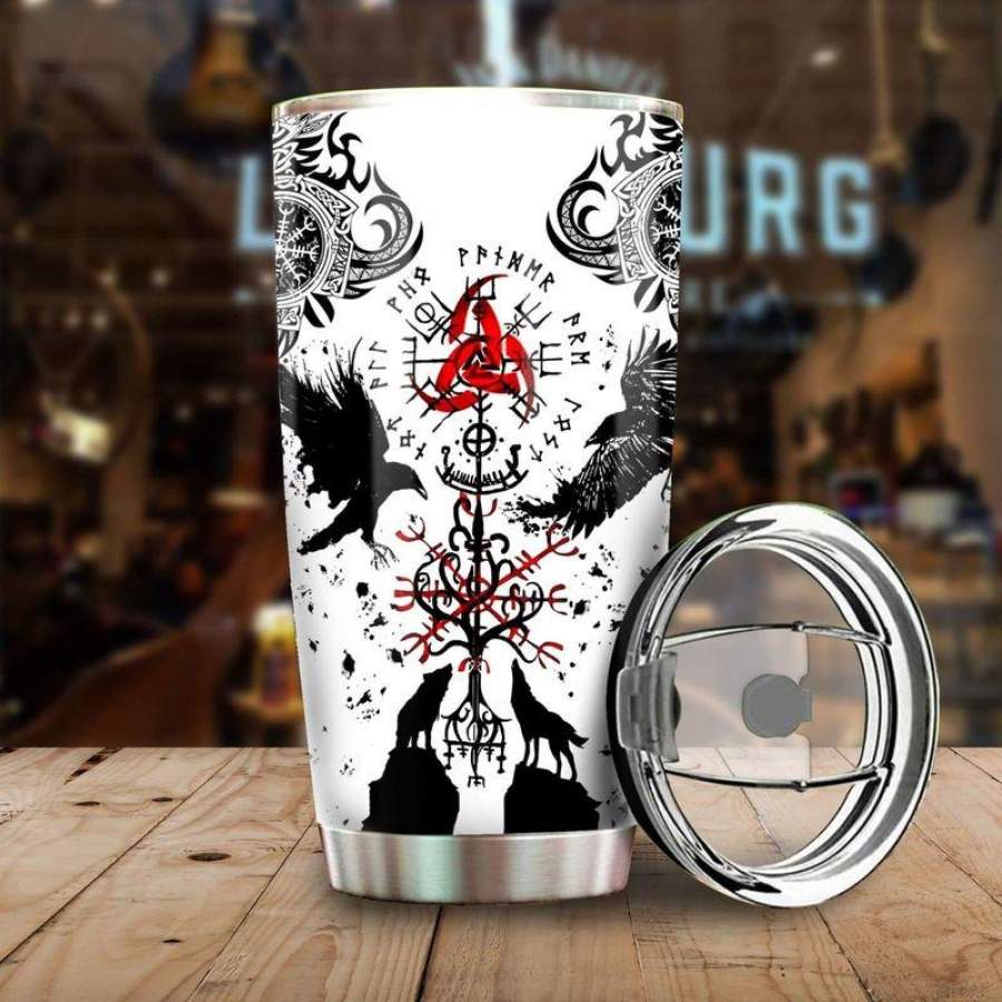 Viking Black And White Stainless Steel Tumbler 20oz