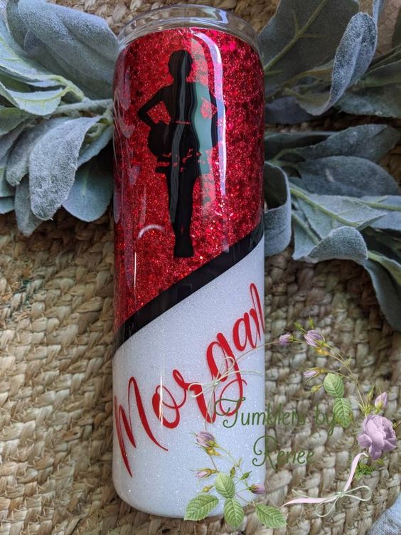 Cheerleader Glitter Dipped Personalized Travel Tumbler