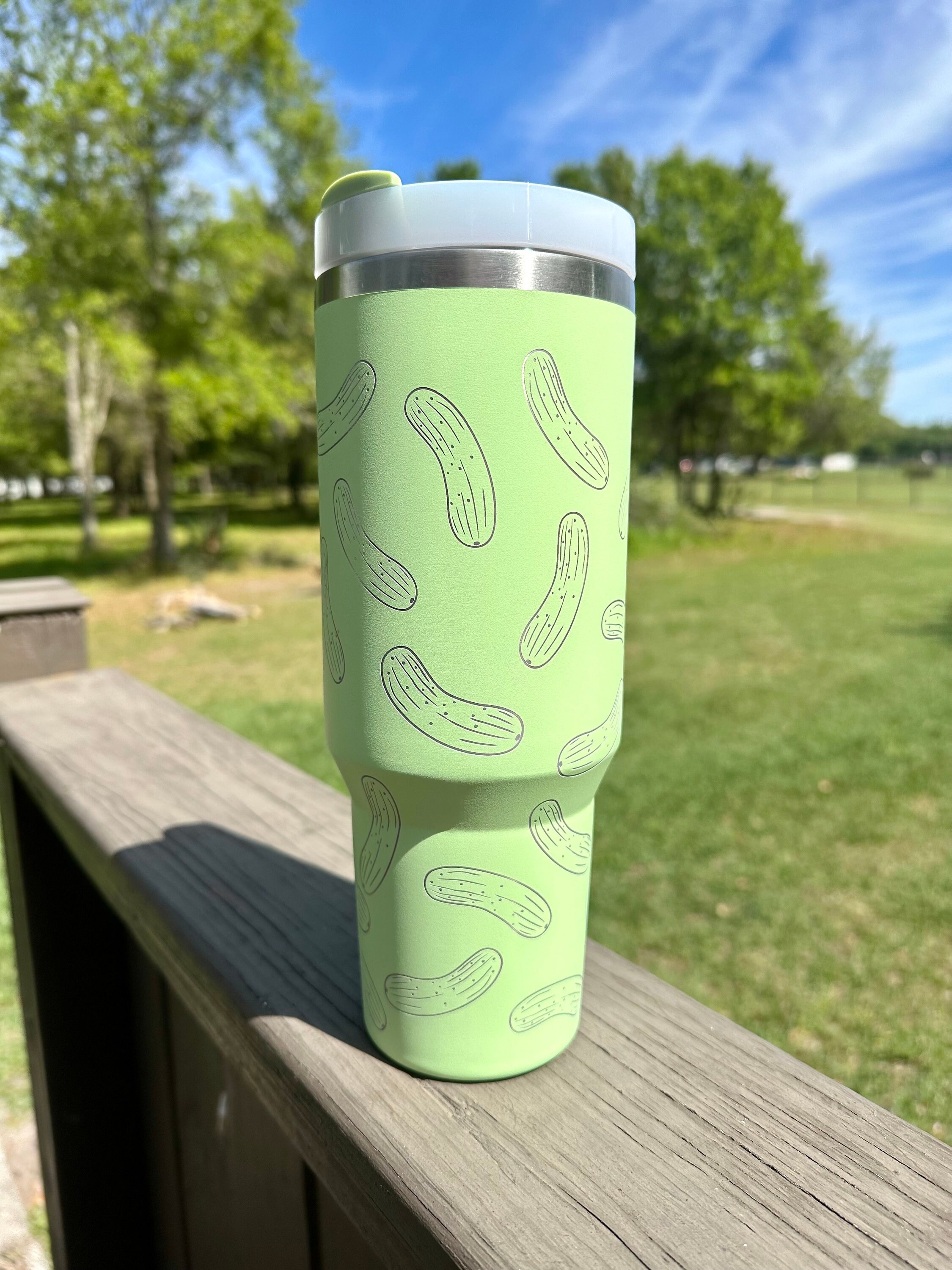 Pickle Pickle Pickle 40 oz Stainless Steel Insulated Tumbler with Handle, Laser Engraved tumbler