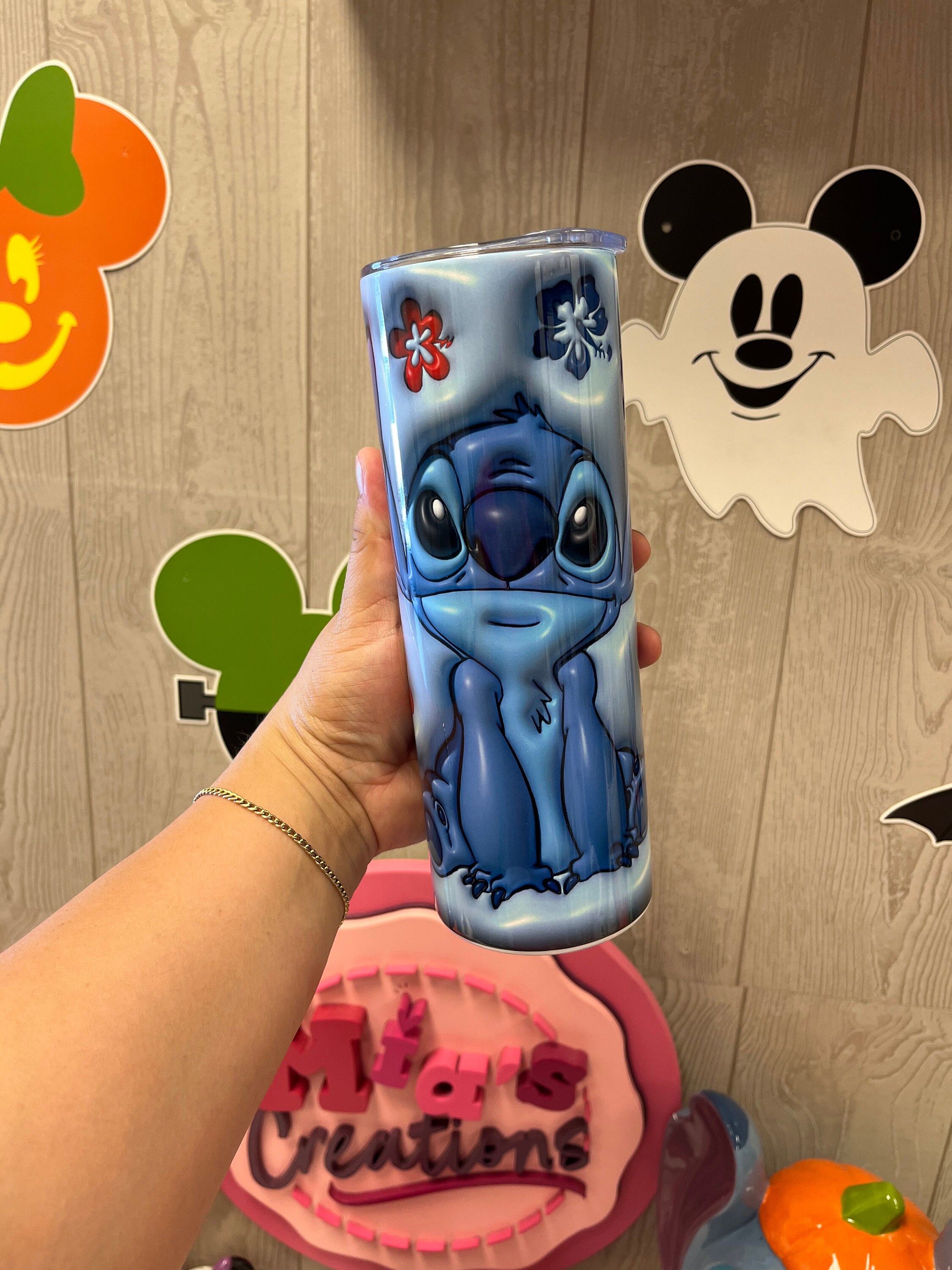 Stitch bubble custom tumbler, Stitch custom tumbler