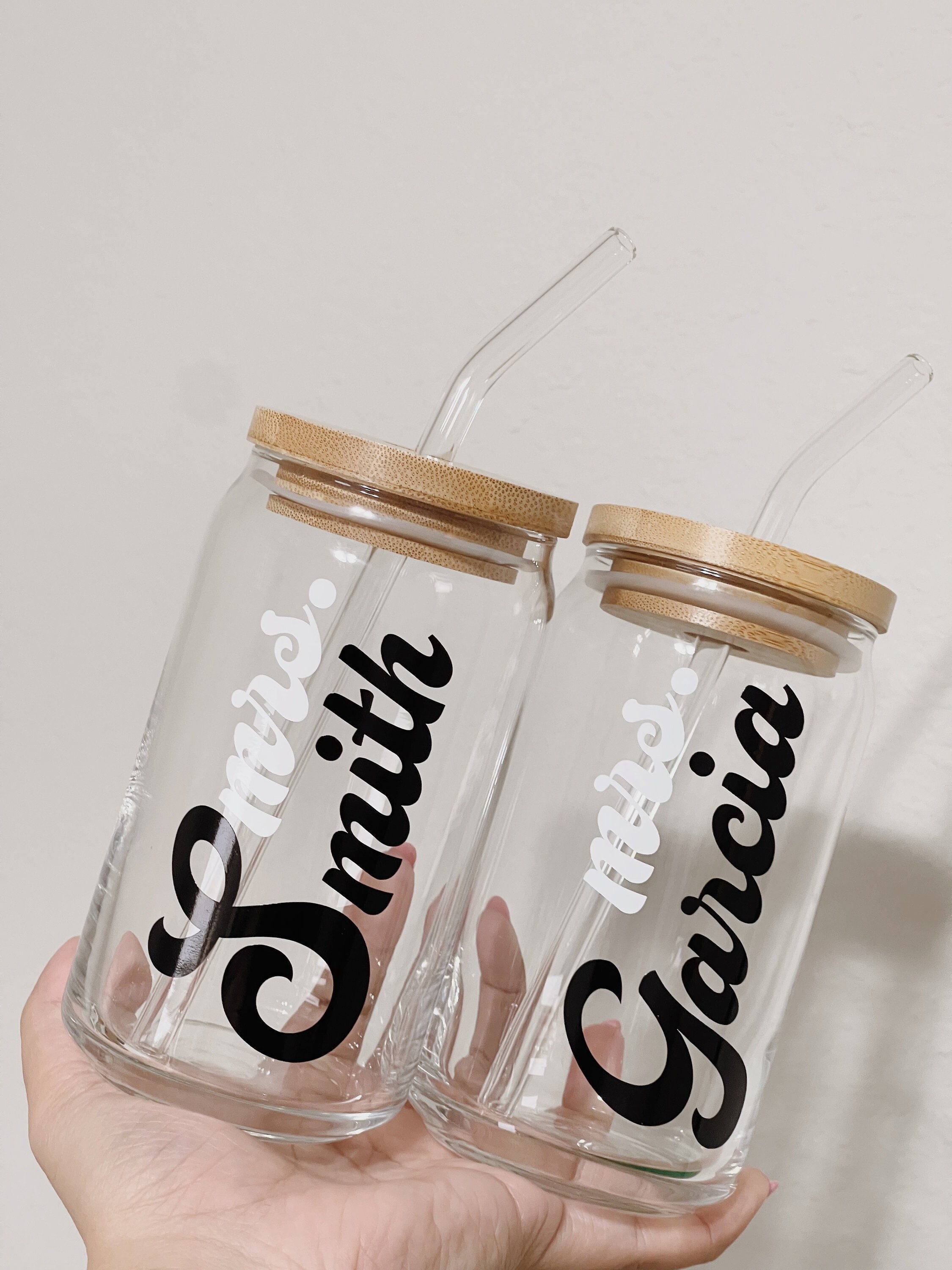 Personalized Last Name Cup | Bride Iced Coffee Cup |  Mrs Cup | Gift for her | Gift for Teacher | Custom Cup | Personalized Gift for Mom