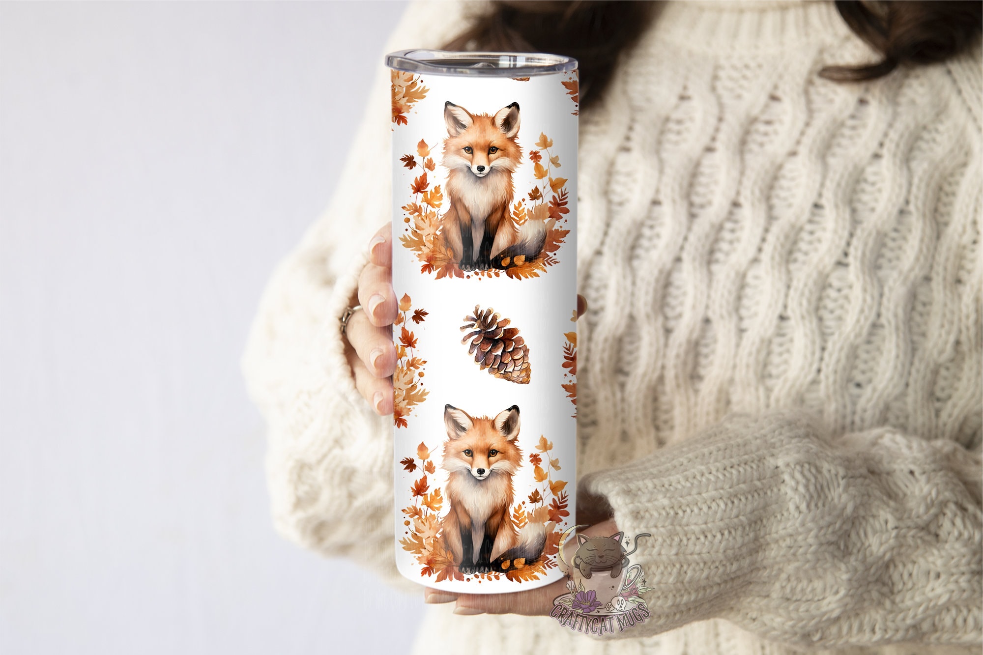 Cute Fox Tumbler | Cottagecore Fall Fox Cup | Fall Tumbler