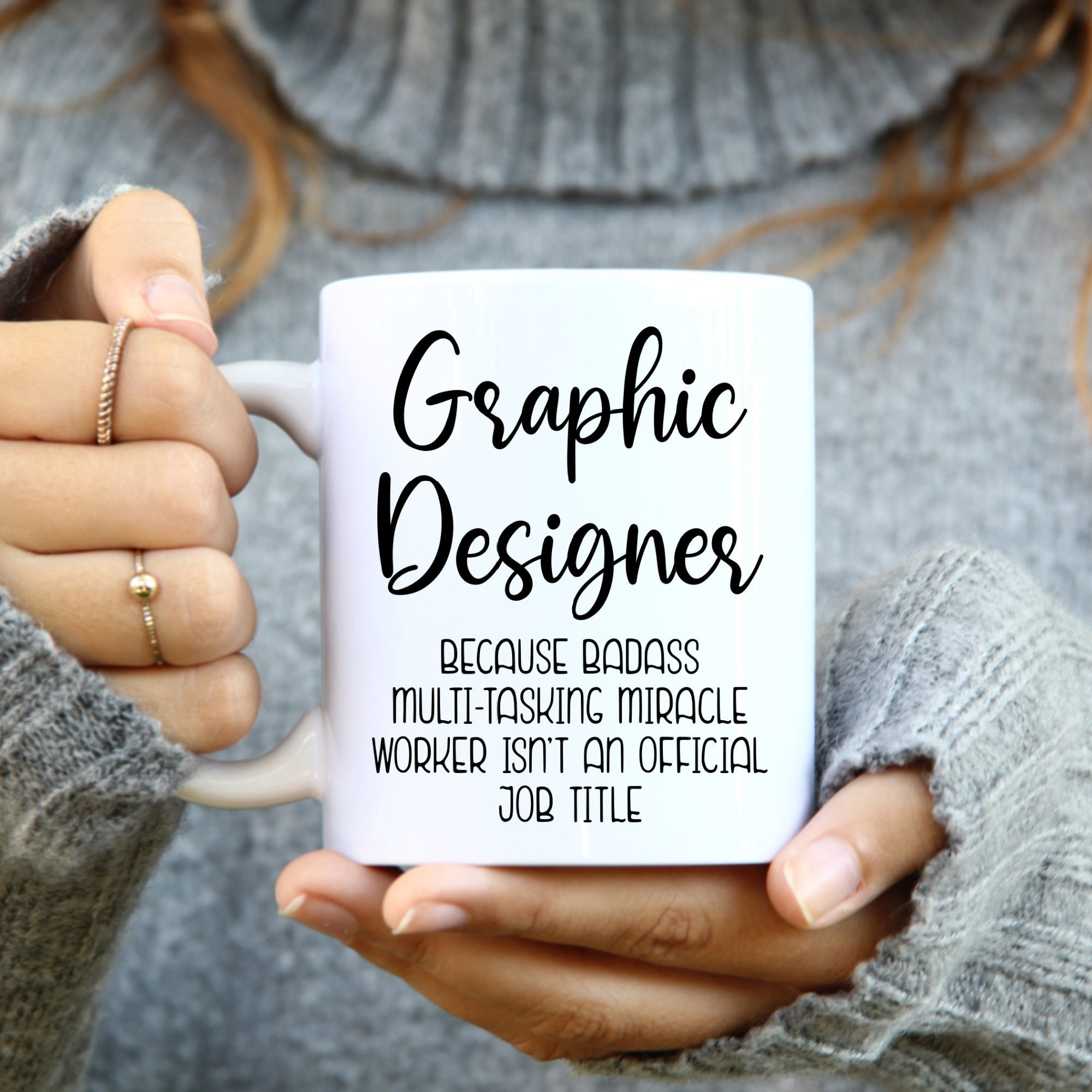 Graphic Designer Mug, Graphic Designer Gifts, Graphic Designer Coffee Mug Funny Graphic Designer Cup Miracle Worker Artist Gifts