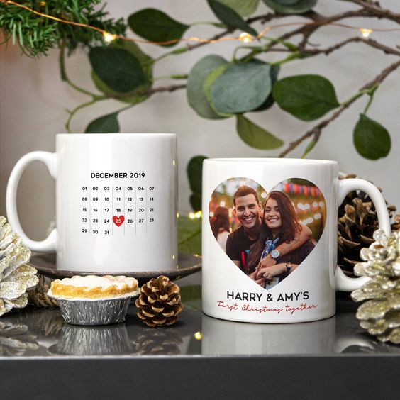 Couple’s First Christmas Together Photo Custom Mug