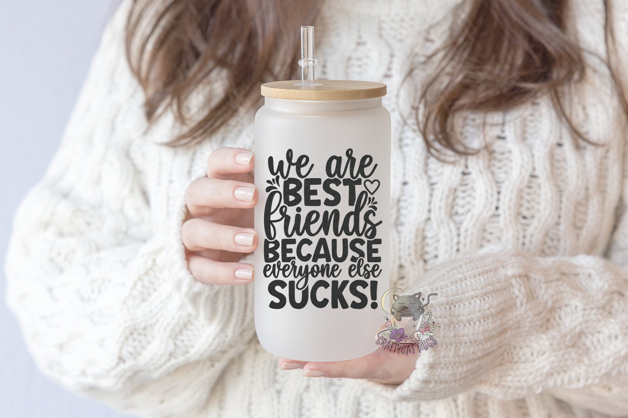 Best Friend Glass Cup | Iced Coffee Cup | Best Friend Mug