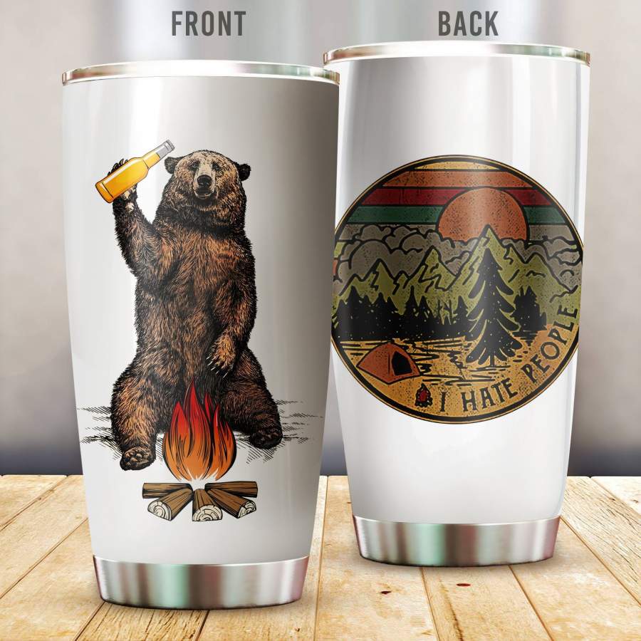 Bear – I Hate People Stainless Steel Insulated Tumbler Cups