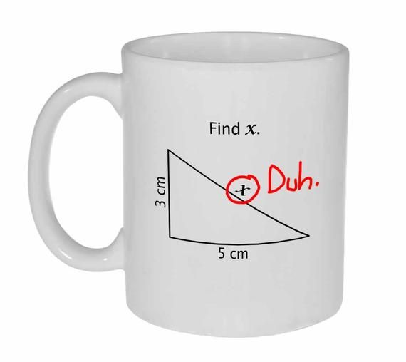 Find X Mug, Math Problem Funny White Ceramic Coffee or Tea Mug