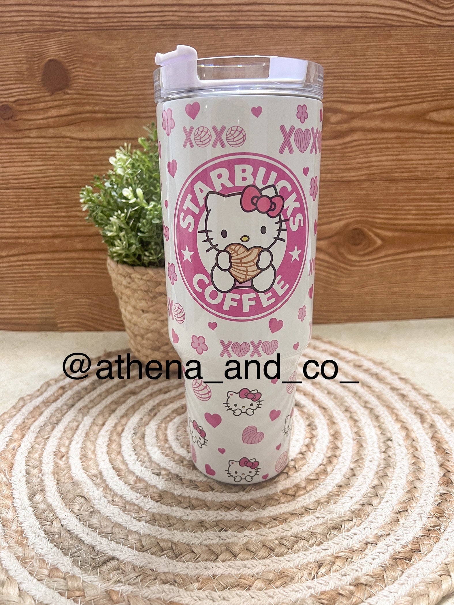 Kitty Conchas 40 oz tumbler | 40 oz tumbler| travel mug| Kawaii mug| Kitty mug| Concha mug