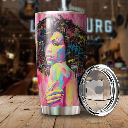 Black Girl With Beautiful Hair  Stainless Steel Insulated Tumbler Cups, Gift For Mother, Valentines Day Gifts For Him, Gift For Boyfriend