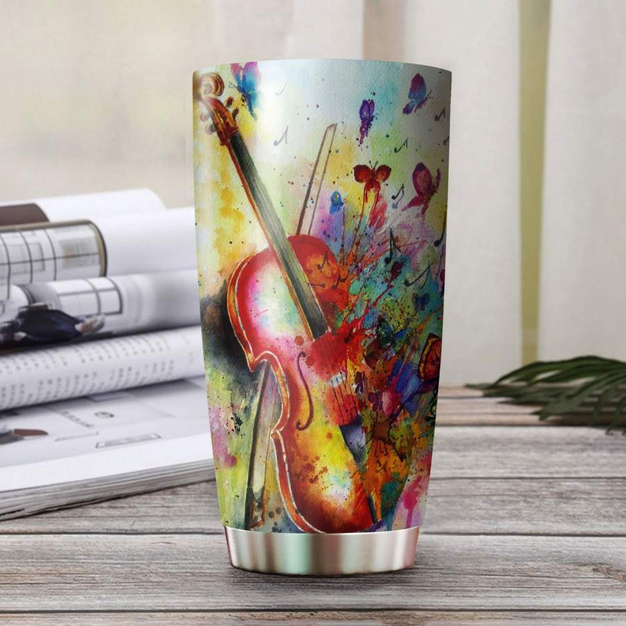 Violin Art Stainless Steel Tumbler