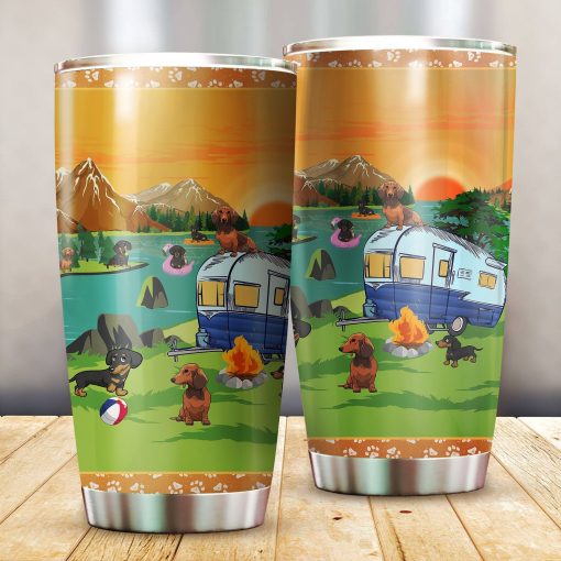 Dachshund  Camping Stainless Steel Insulated Tumbler Cups, Gift For Boyfriend, Birthday Gift For Girlfriend, Gifts To Grandpa, Good Gifts For Mom