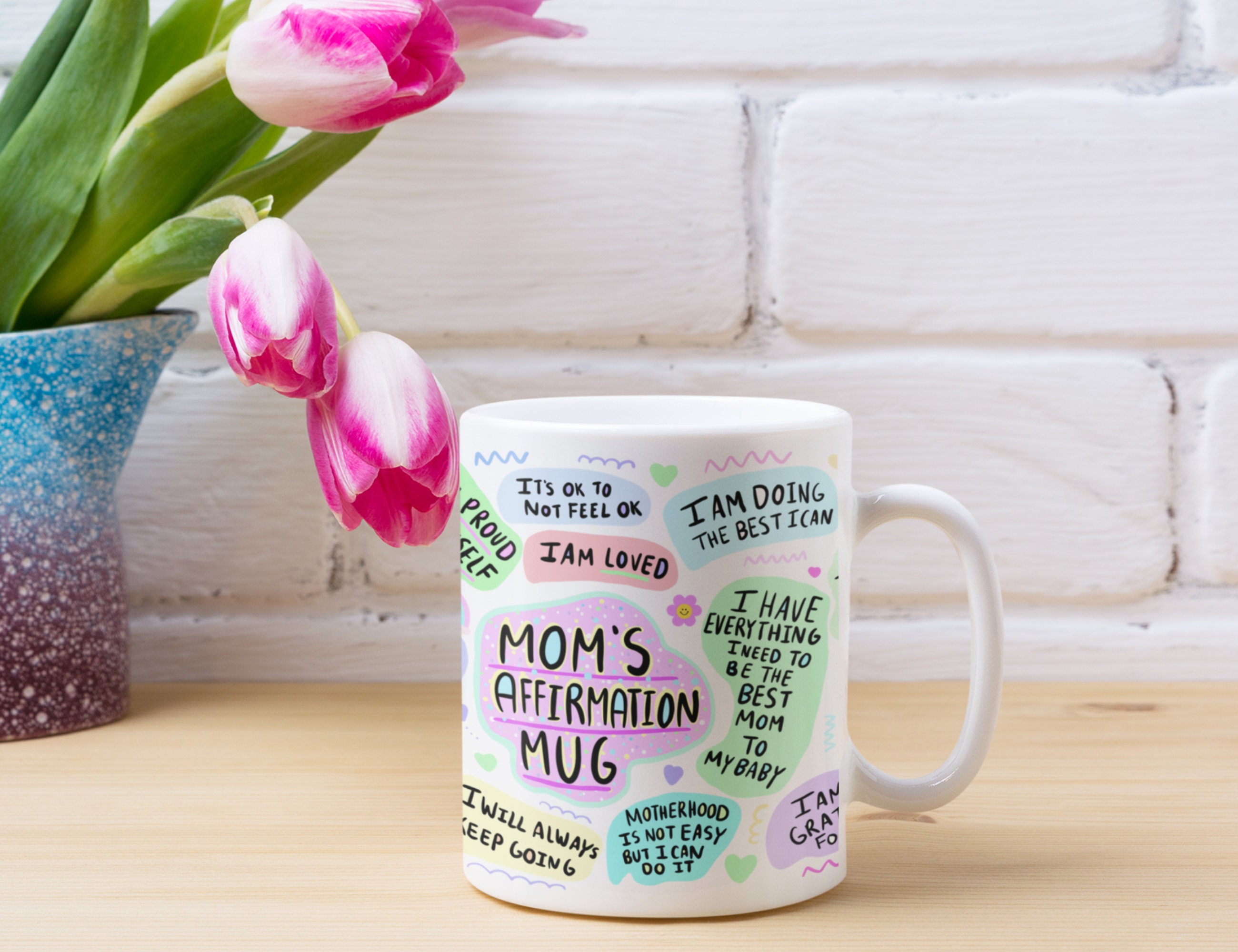 Mom Affirmation Mug, Mom Daily Affirmation Cute Mugs For Mom Inspirational Mug For Mom Mother’s Day Gift Daily Affirmations Mug Gift For Her