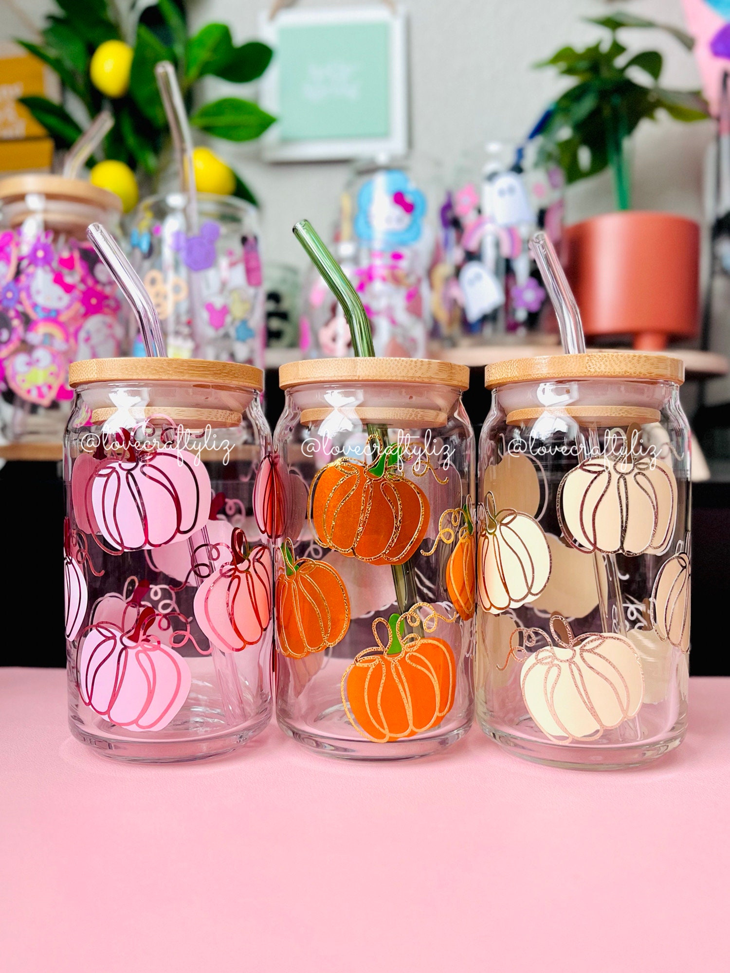 Boho Pumpkins 16 oz Beer Can Glass | Halloween Soda Can Glass | Fall Autumn | PSL Coffee Glass | Pumpkin Spice