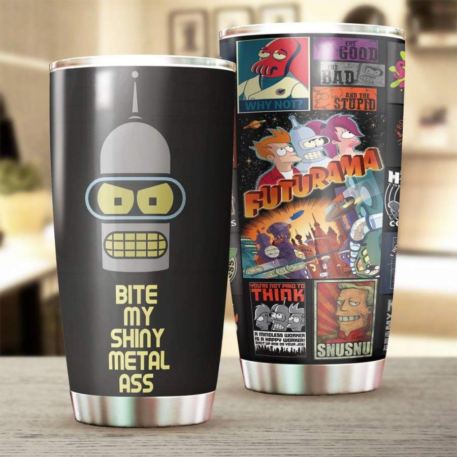 Futurama Stainless Steel Tumbler 20 Oz, Futurama Stainless Steel Mug Cartoon