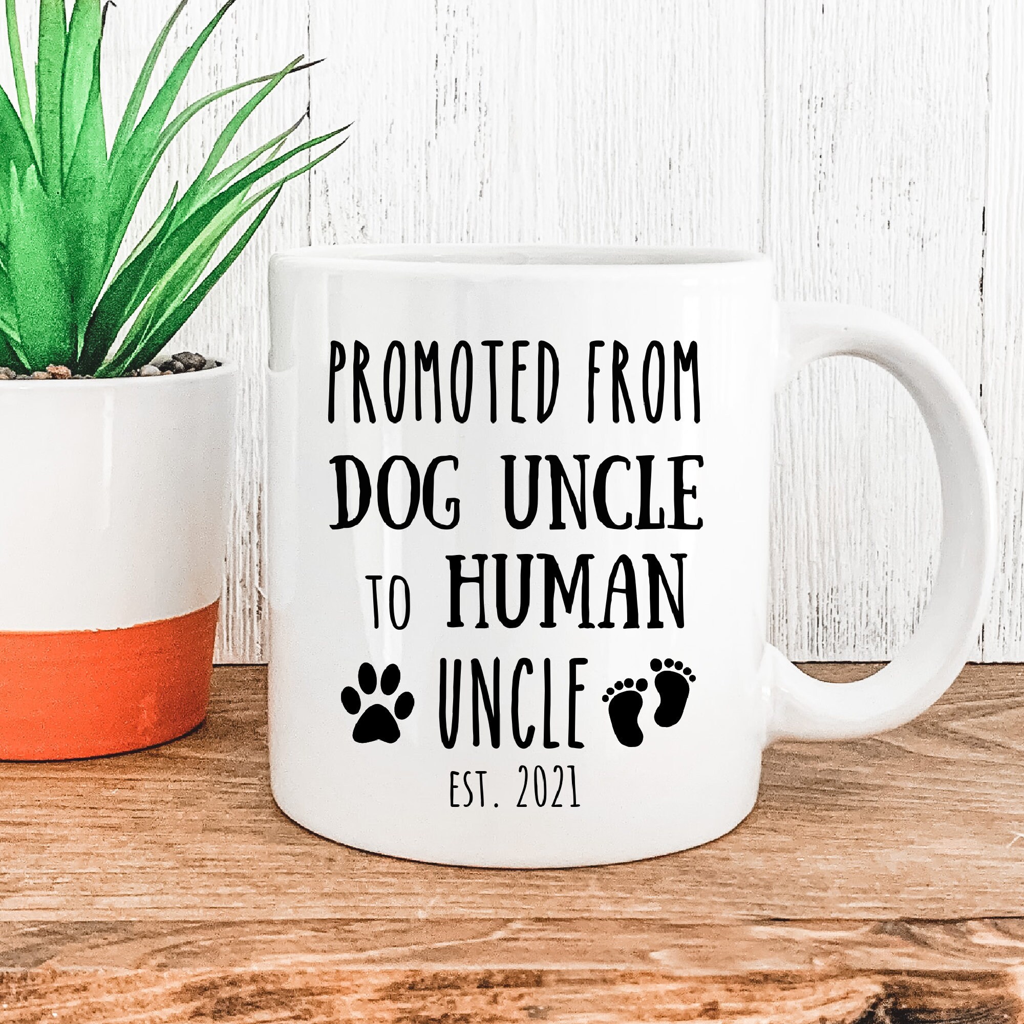 Uncle Baby Reveal Coffee Mug Funny Promoted From Dog to Human Uncle Mug Unky Unkie to Be Cup Baby Pregnancy Announcement for Uncles